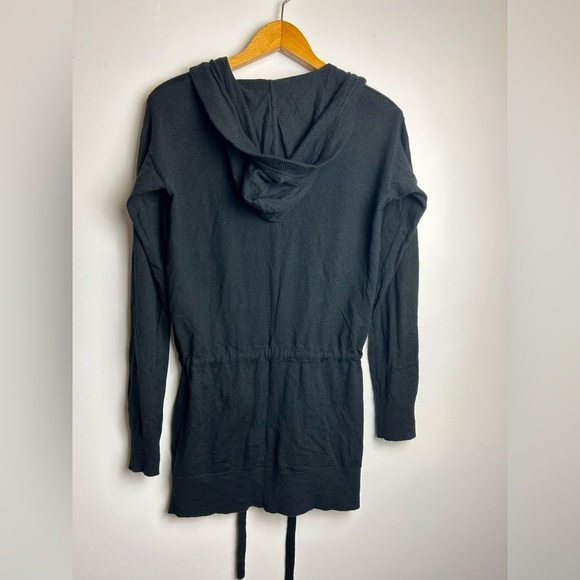 VTG Y2K Banana Republic Black Wool Hooded Cardigan Jacket Sz S Street wear - Picture 2 of 13